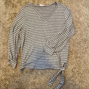 Grey striped long sleeved top